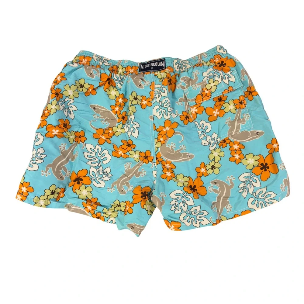 Vilebrequin Men's XXL Floral Poppies & Geckos Mesh Lined 4.5